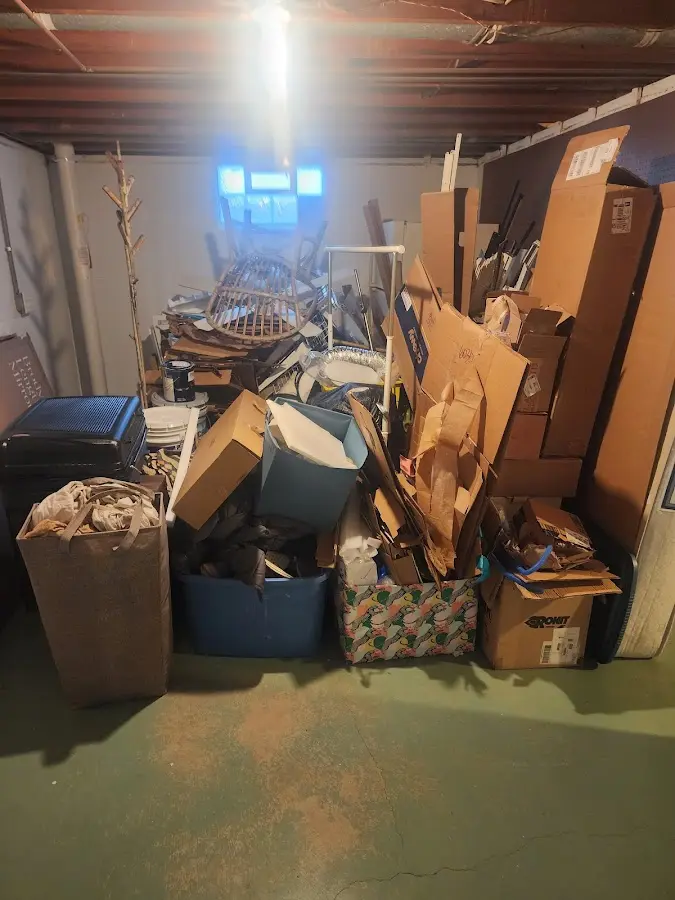 Roll-off dumpster container at job site for 2 Yard Dumpster Rental in South Bend